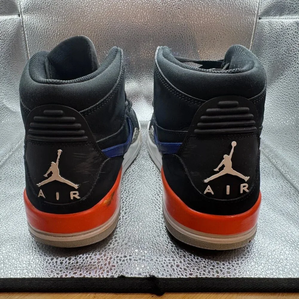Size 10.5 Nike Air Jordan Legacy 312 Knicks Black Blue Orange Sneaker AV3922-048
